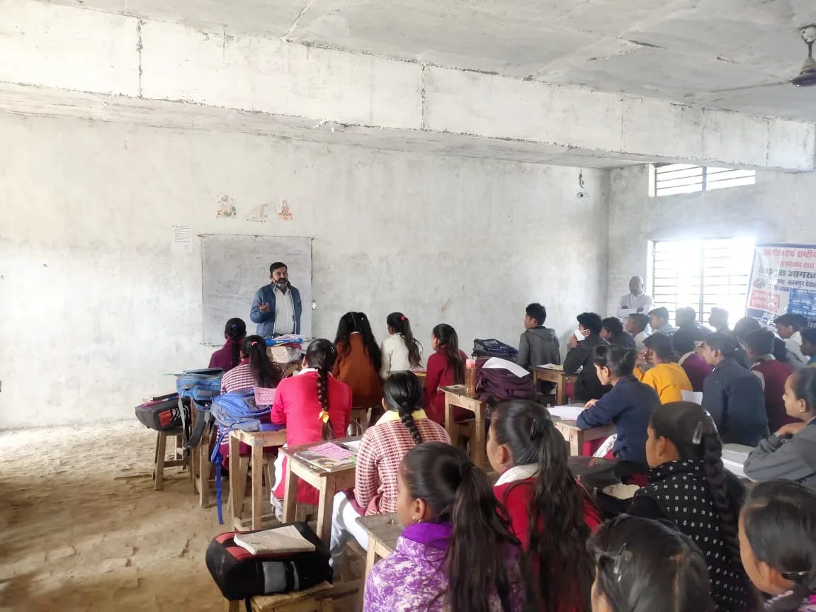 Students gathered for a classroom session